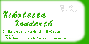 nikoletta konderth business card